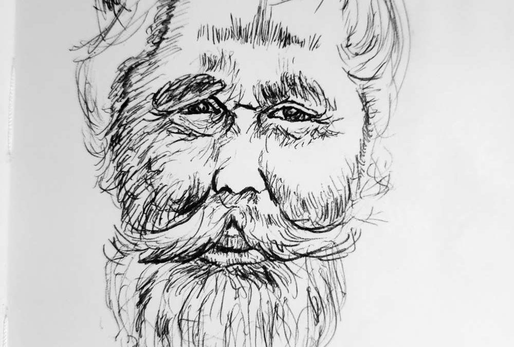 l’homme à la moustache – 2022 dessin stylo bille